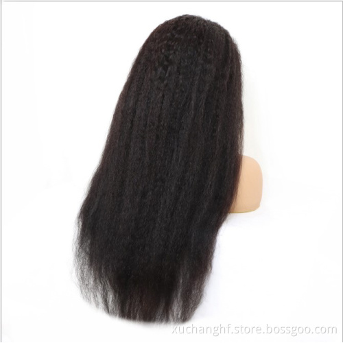 150% 180% Density Kinky Straight Human Hair Wigs Lace Front Wigs Kinky Straight 13x6 Lace Frontal Human Hair Wigs